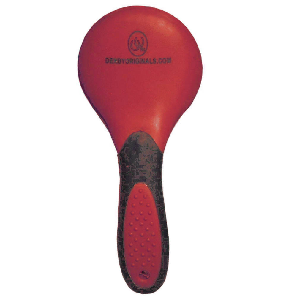 Derby Super Grip Mane and Tail Brush Soft Touch Red color