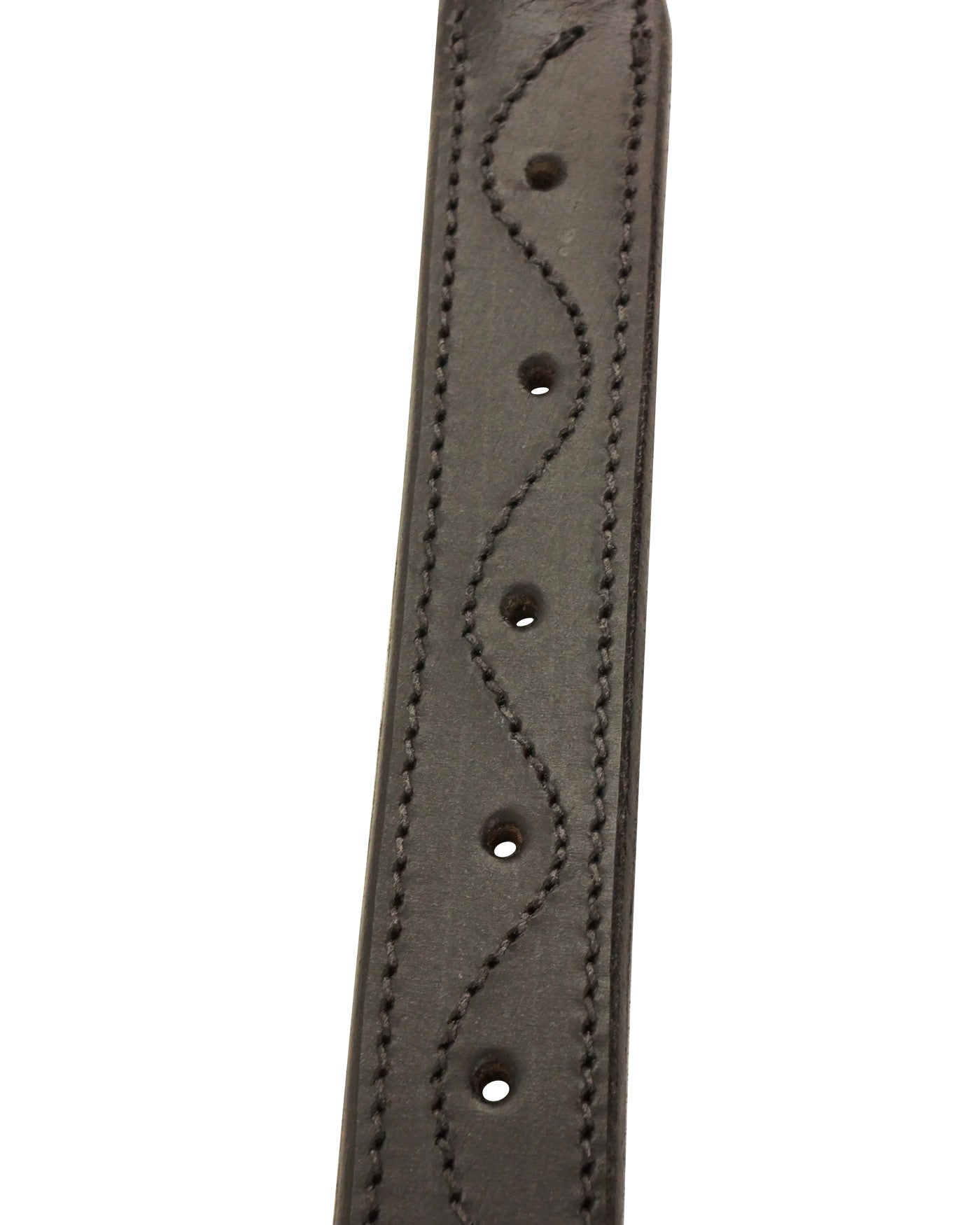 Leather Dog Collar with Stainless Steel Rolled Buckle 