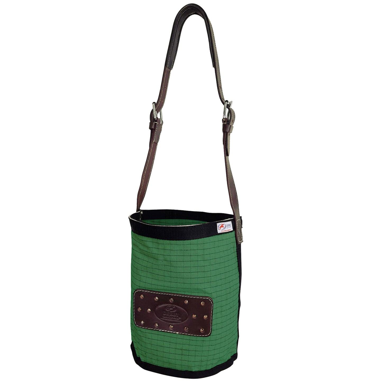 Feed Bag with Padded Leather Crown Strap Green