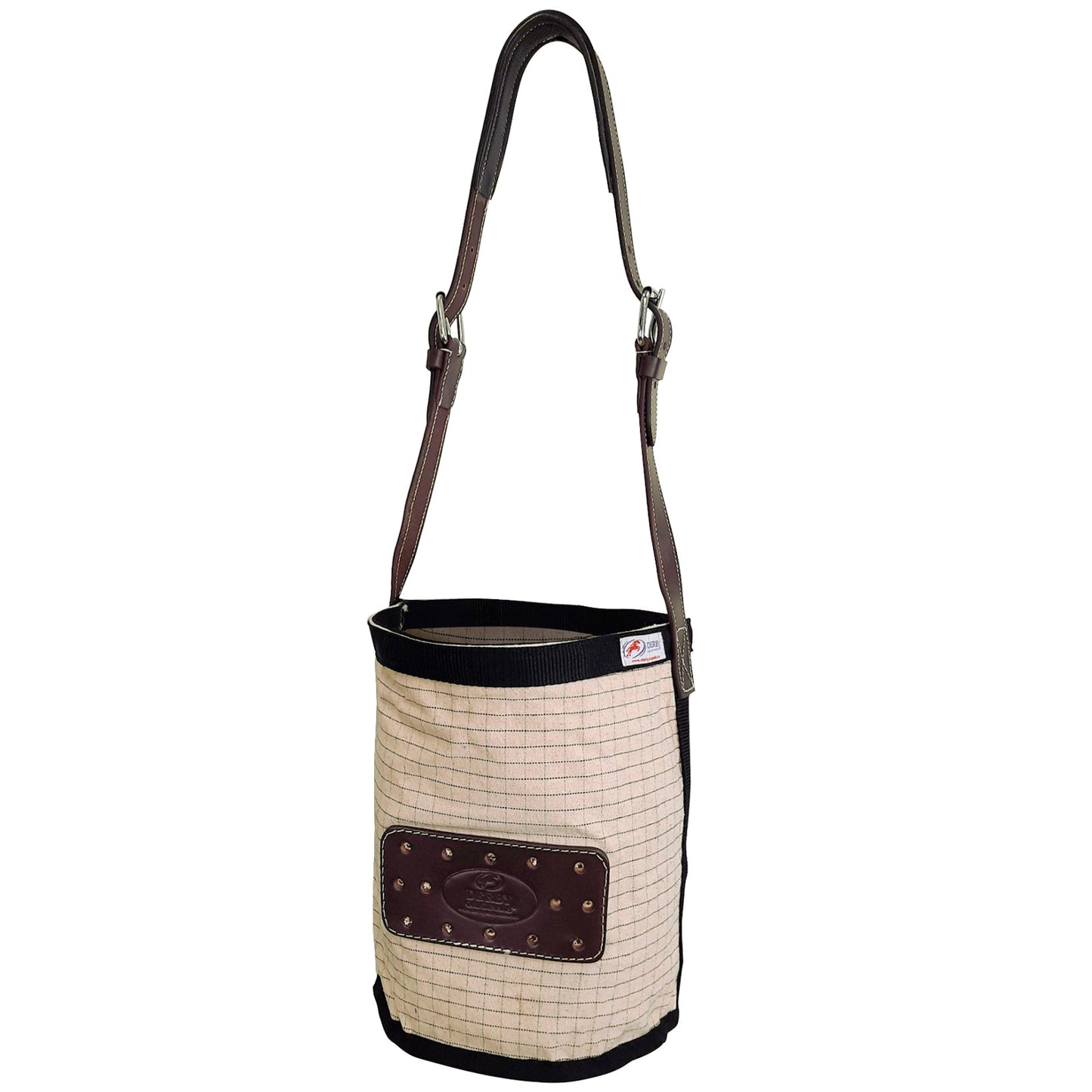 Feed Bag with Padded Leather Crown Strap white