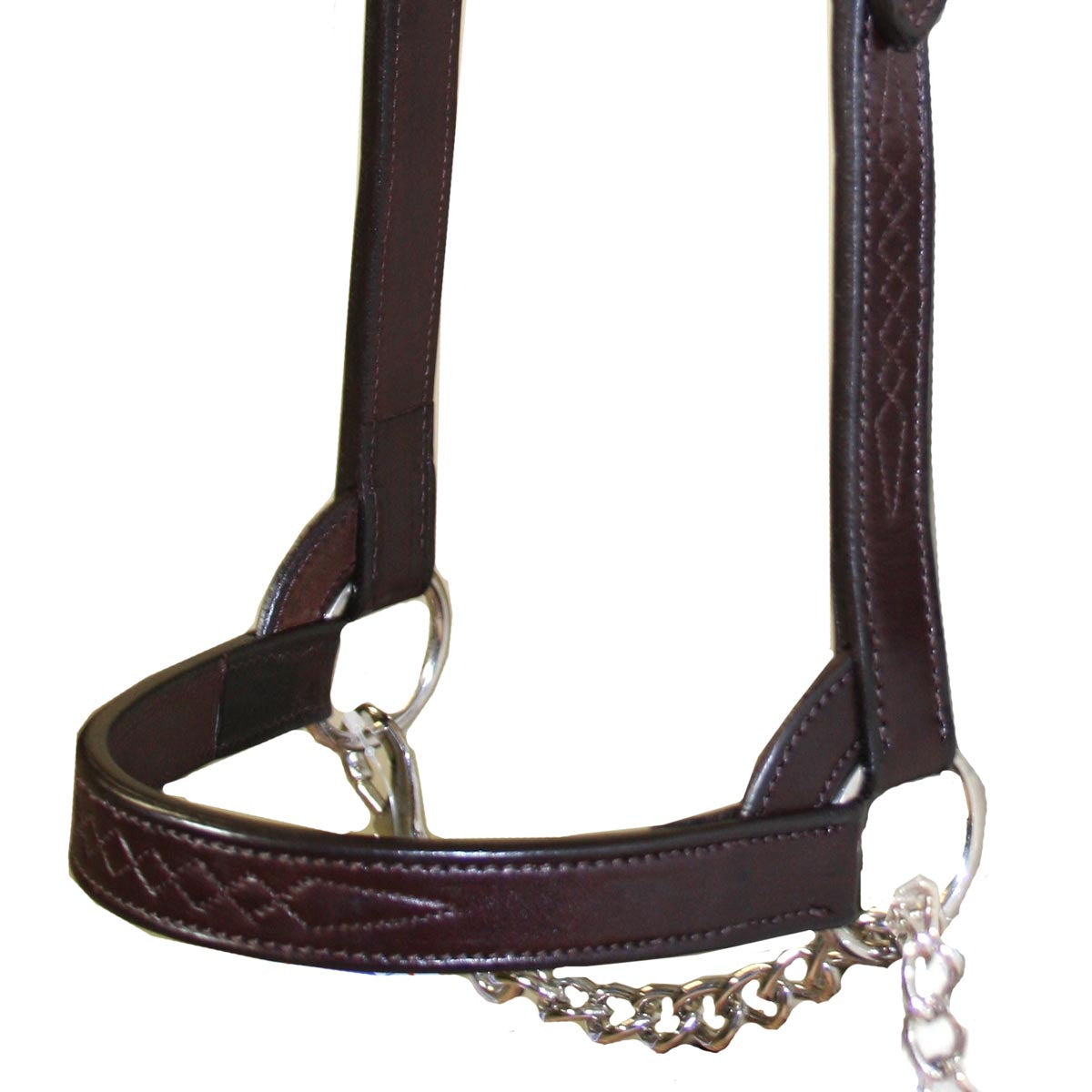 Premium Flat Fancy Stitch Leather Cattle Show Halter