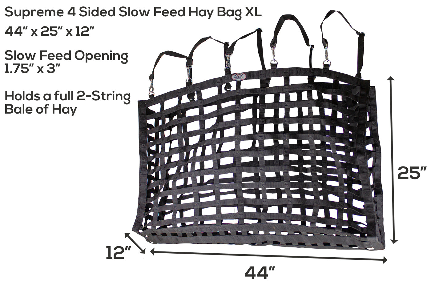 Derby Originals XL Supreme Slow Feed Hay Bag with 1 Year Warranty and Patented Four Sided Design Dimensions