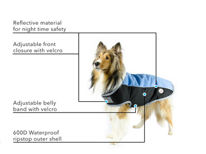 Derby Originals Comfort Fit Classic 600D Winter Dog Coat 1 Year Warranty 150g Insulation Features