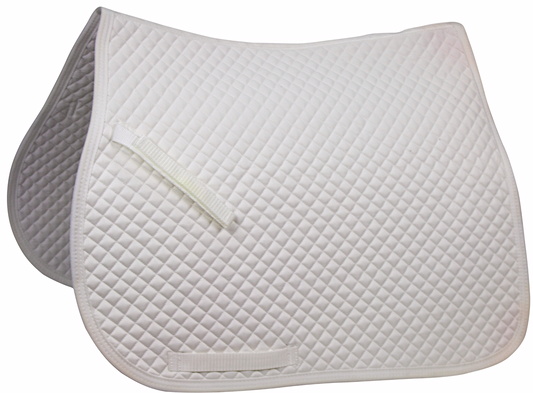 Derby Originals Traditional Diamond Quilted White Dressage Saddle Pad