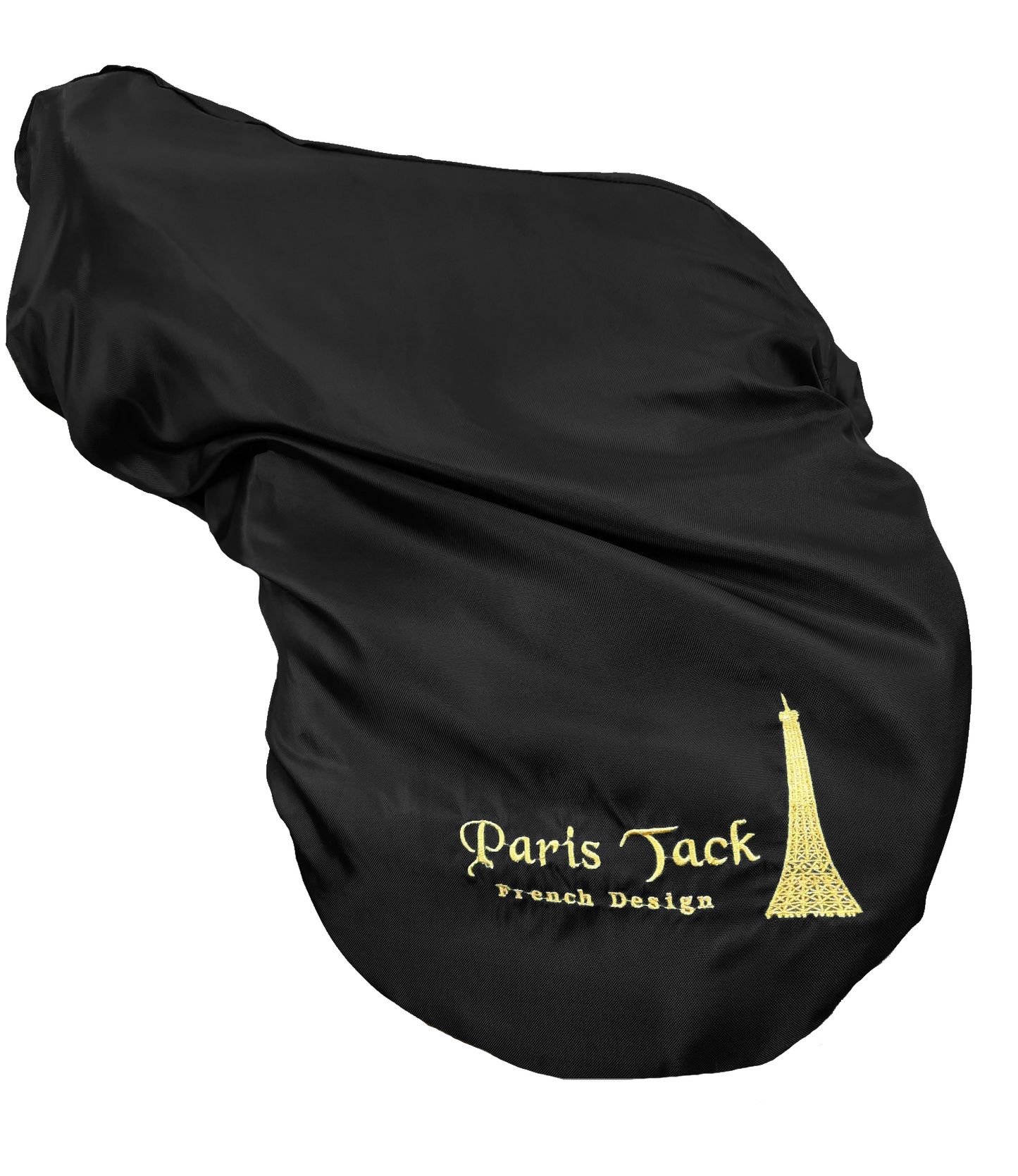 Paris Tack 420D Waterproof AP English Saddle Cover Scratch less Design with Fleece Lining Black