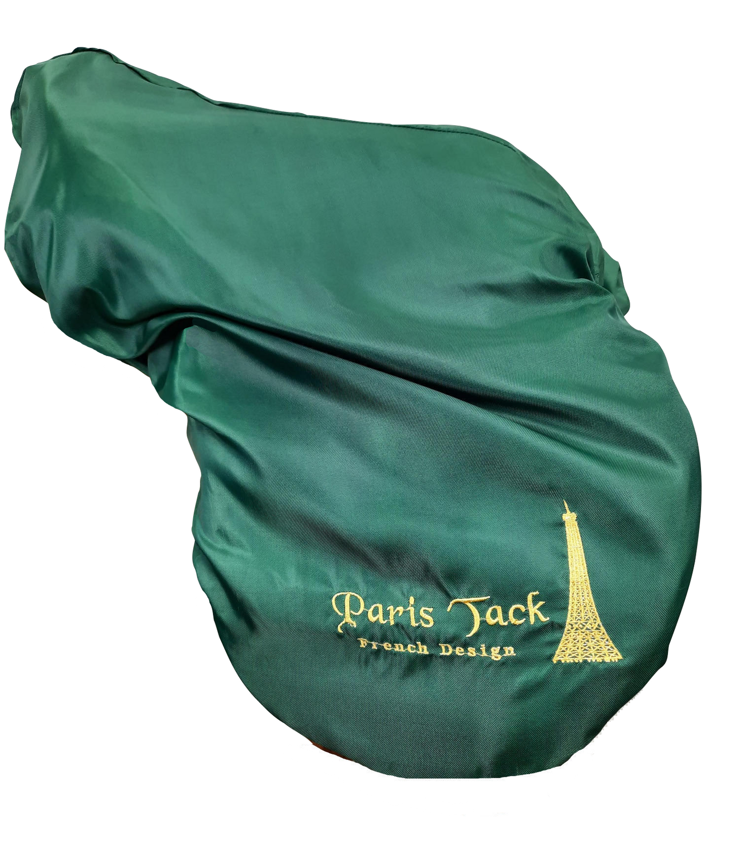 Paris Tack 420D Waterproof AP English Saddle Cover Scratch less Design with Fleece Lining Green