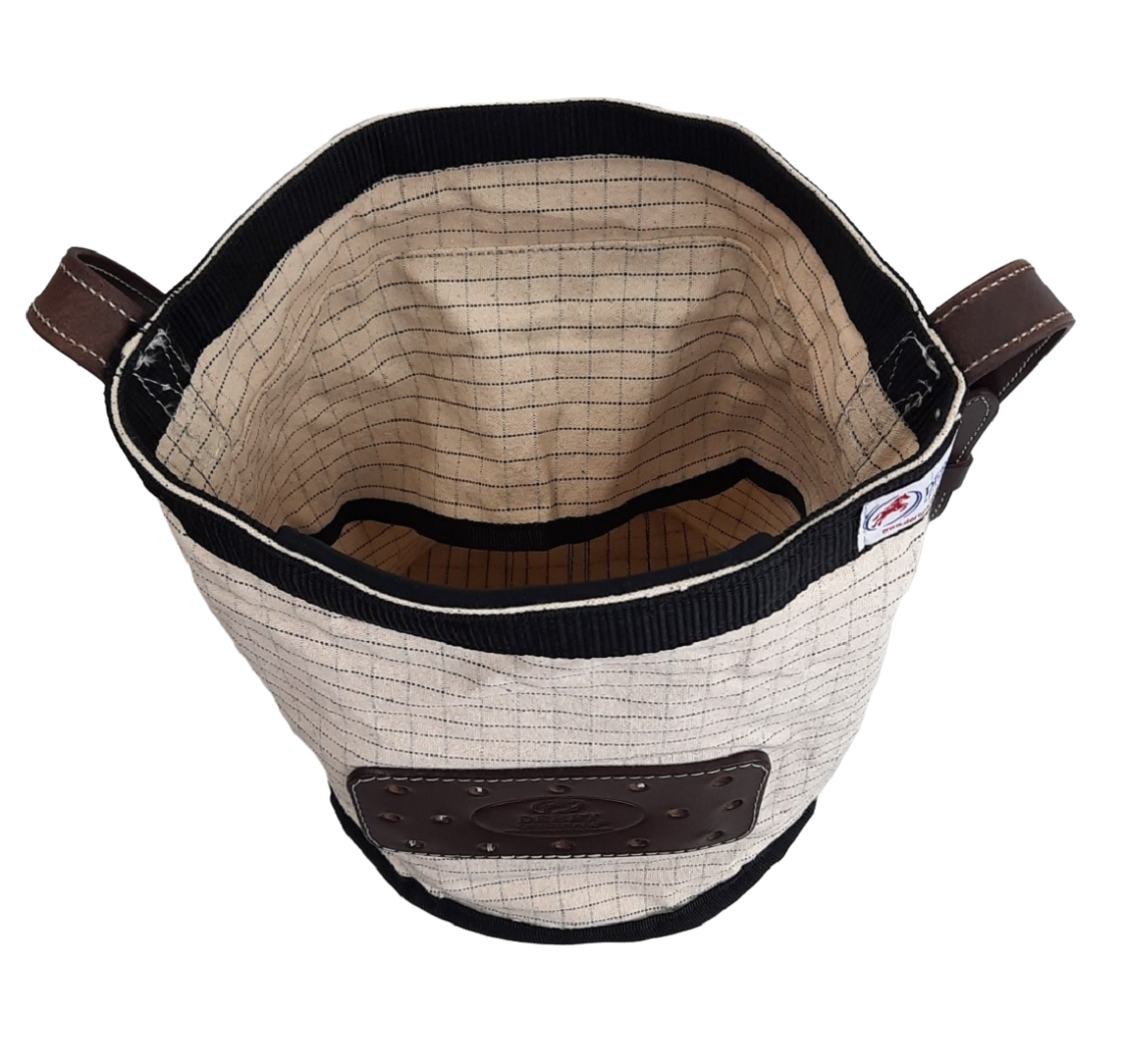 Feed Bag with Padded Leather Crown Strap for Safety