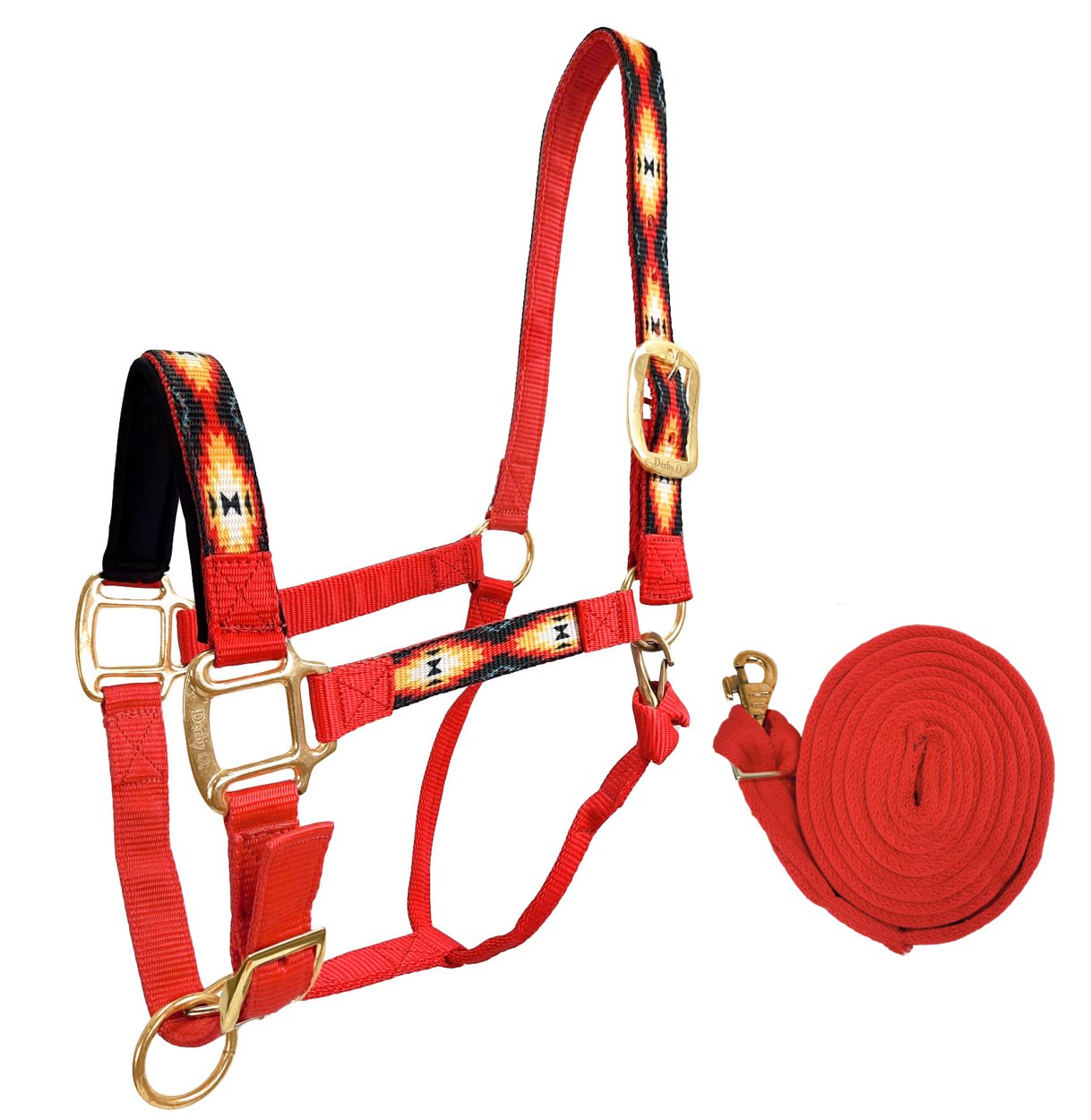 Derby Originals Patterned Nylon Adjustable Horse Halters Lead