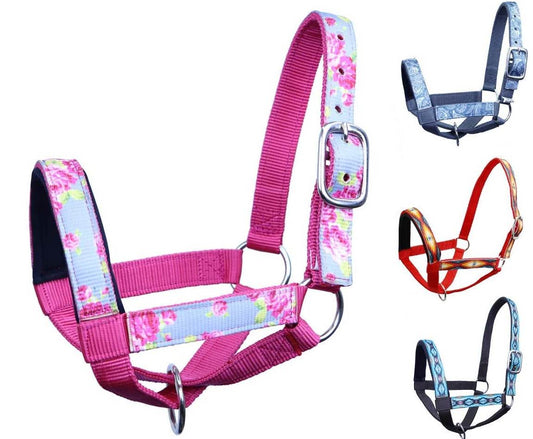 Tahoe Tack Nylon Overlay Sheep and Goat Halter with Padded Noseband - 6 Month Warranty