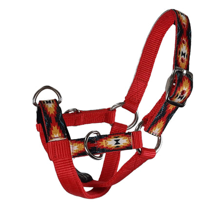 Tahoe Tack Nylon Overlay Sheep and Goat Training Halter with Padded Noseband Red main