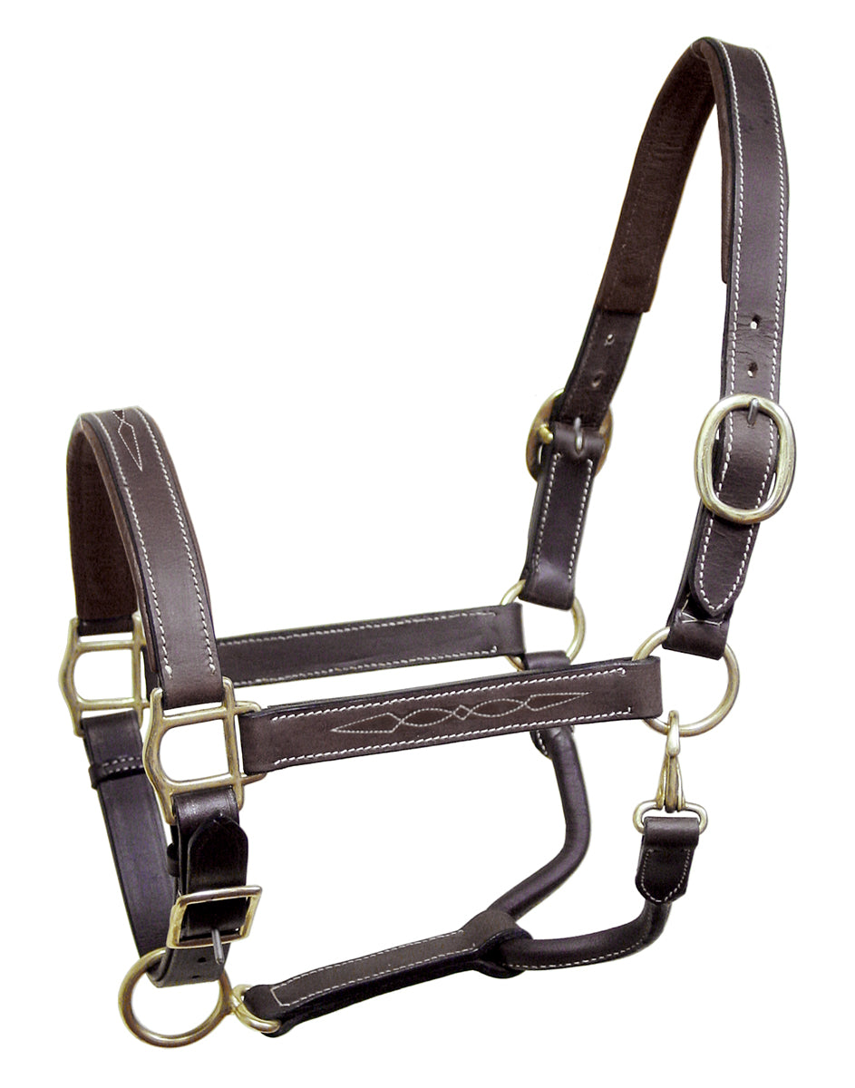 Fancy Stitch Padded Adjustable Leather Halter