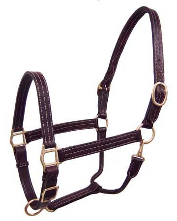 Derby Originals American Elegance Series Triple Stitch Adjustable Leather Halter