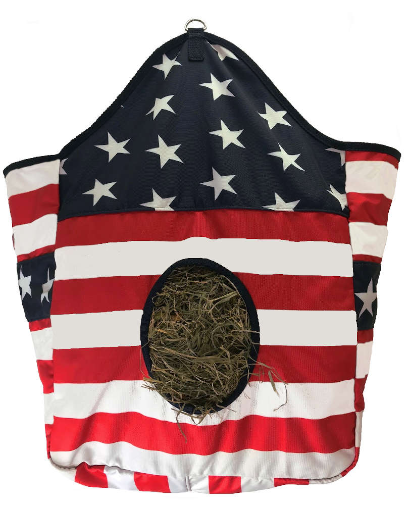 Tahoe Tack Large Patriotic 1200D Horse Hay Bag Front