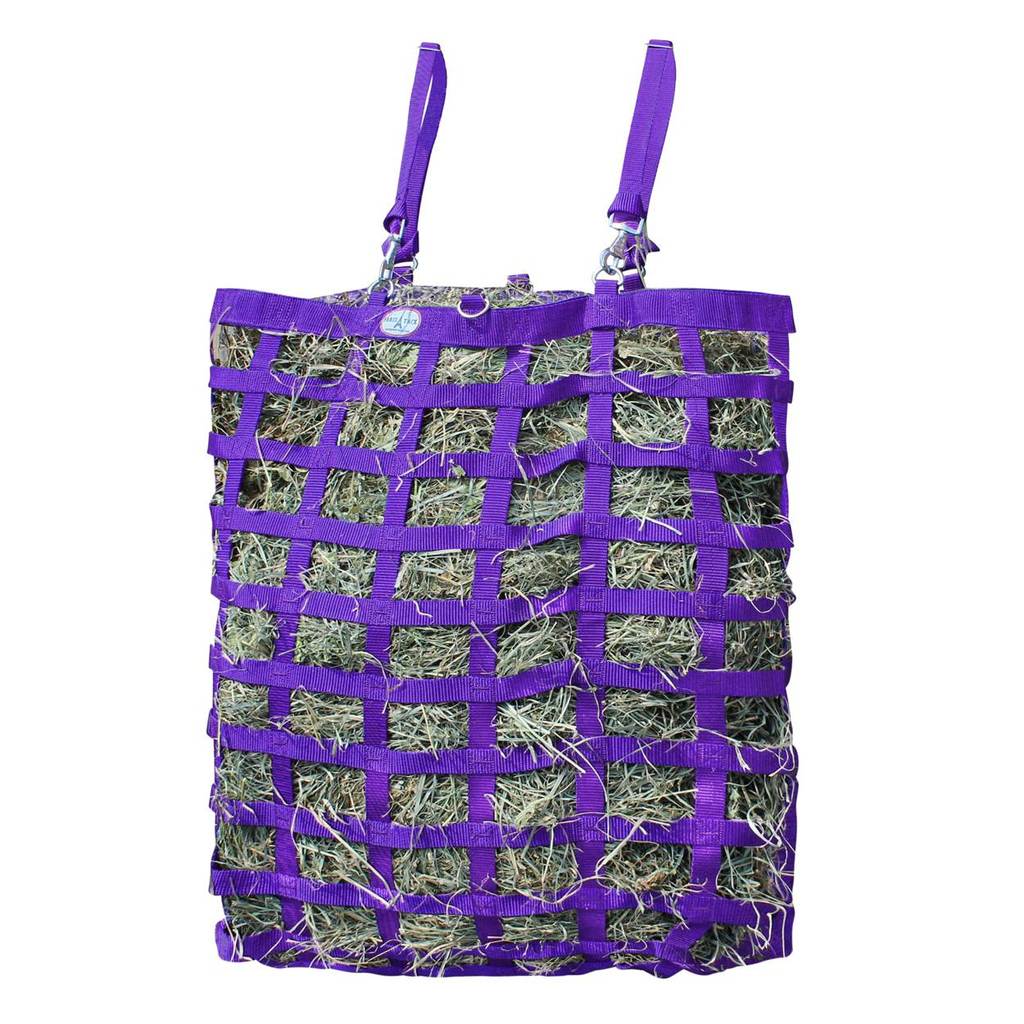 Paris Tack Three Sided Premium Slow Feeder Hay Bag with Super Tough Bottom Purple color