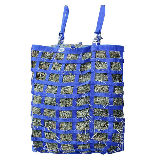 Paris Tack Three Sided Premium Slow Feeder Hay Bag with Super Tough Bottom Blue color