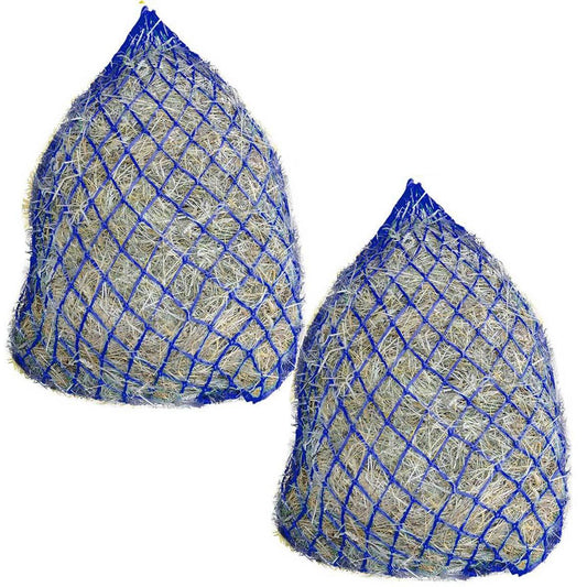 Paris Tack Set of 2 - 42" Soft Mesh Hay Nets with 2" Holes, Fits 4 Flakes of Hay