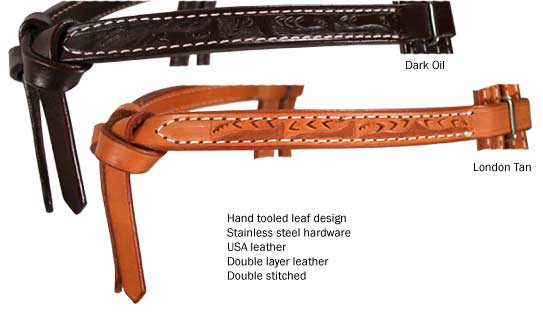 Tahoe Tack USA Leather Leaf Tooled Western Futurity Knot Browband Headstall