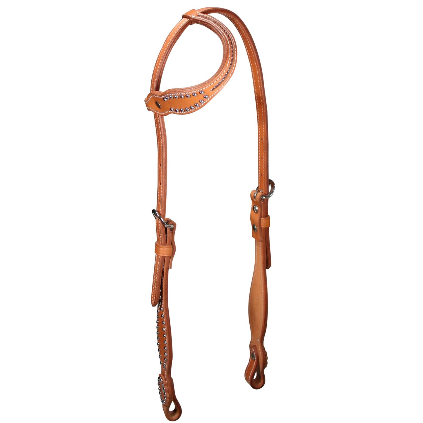 Tahoe Tack USA Leather Pink Swarovski Crystal Inlaid Western Slip Ear Headstall