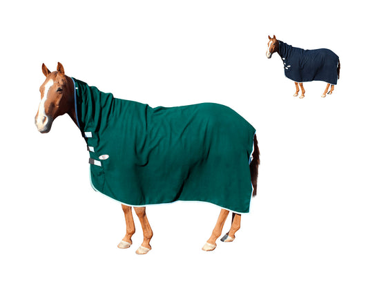 Derby Originals Fleece Cooler for Horses All Season Sheet & Blanket Liner with Neck Cover