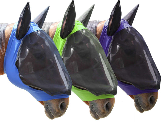 Derby Originals UV-Blocker Extra Comfort Soft Mesh Lycra Horse Fly Mask with Ears