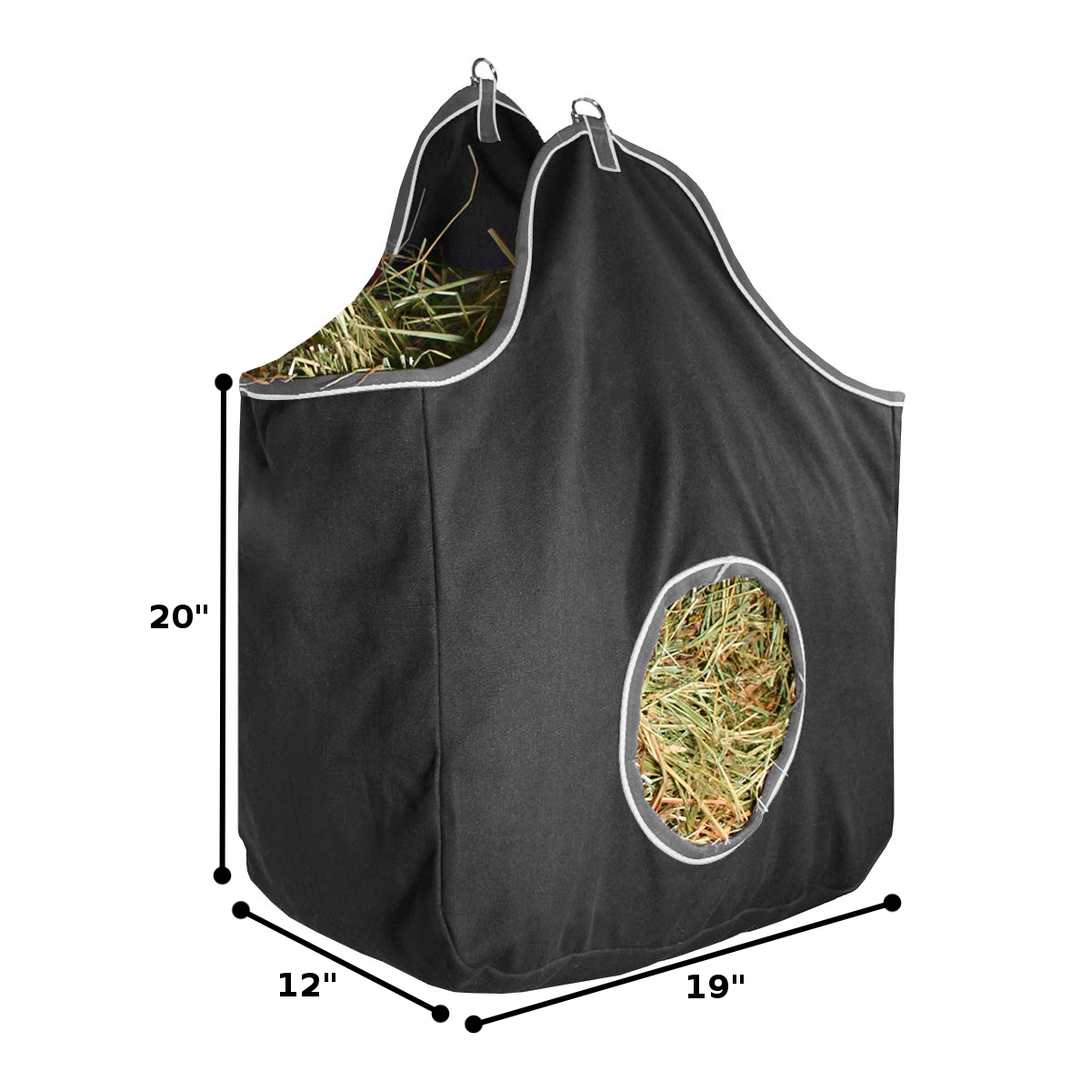 Diameter Circular Opening Canvas Hay Bags for Horses and Livestock Fits Measurement