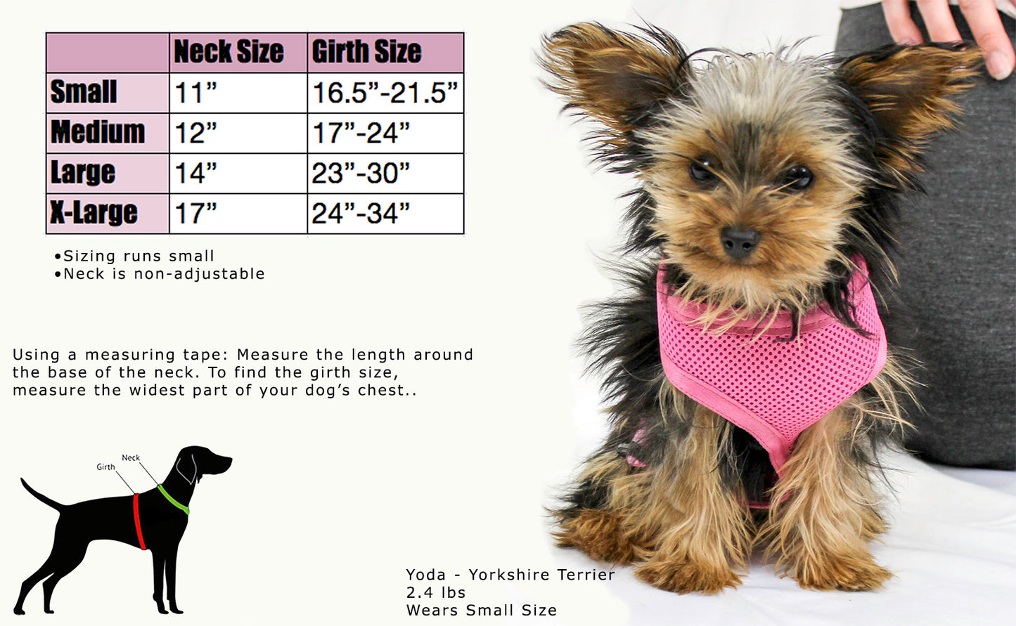 Comfort Mesh Dog Harness by cuteNfuzzyÂ® with Six Month Warranty Measurement