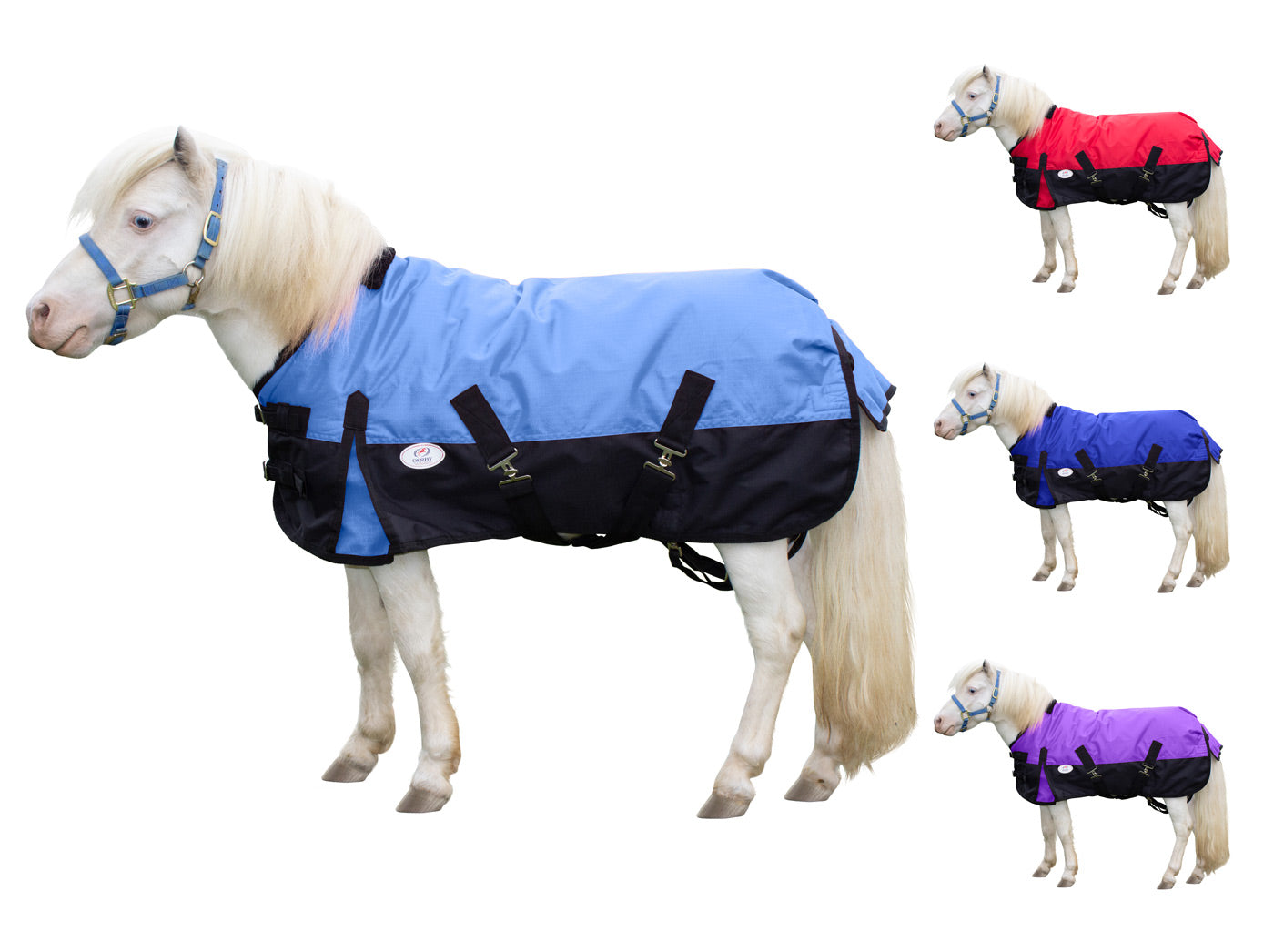 Derby Originals Classic 600D Medium Weight Winter Mini Horse Pony Turnout Blanket Sky Blue 