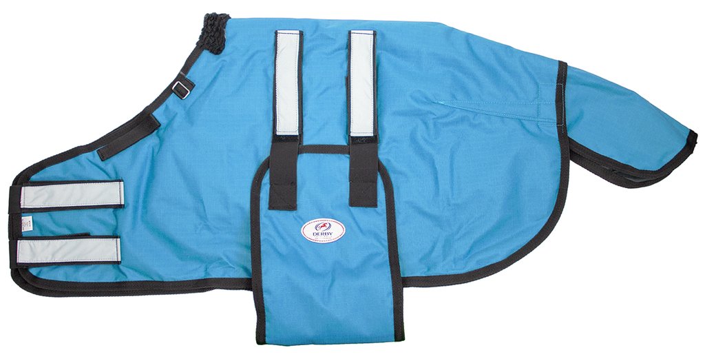 Derby Originals Reflective Safety No Hardware Winter Foal Turnout Blanket Sky Blue main