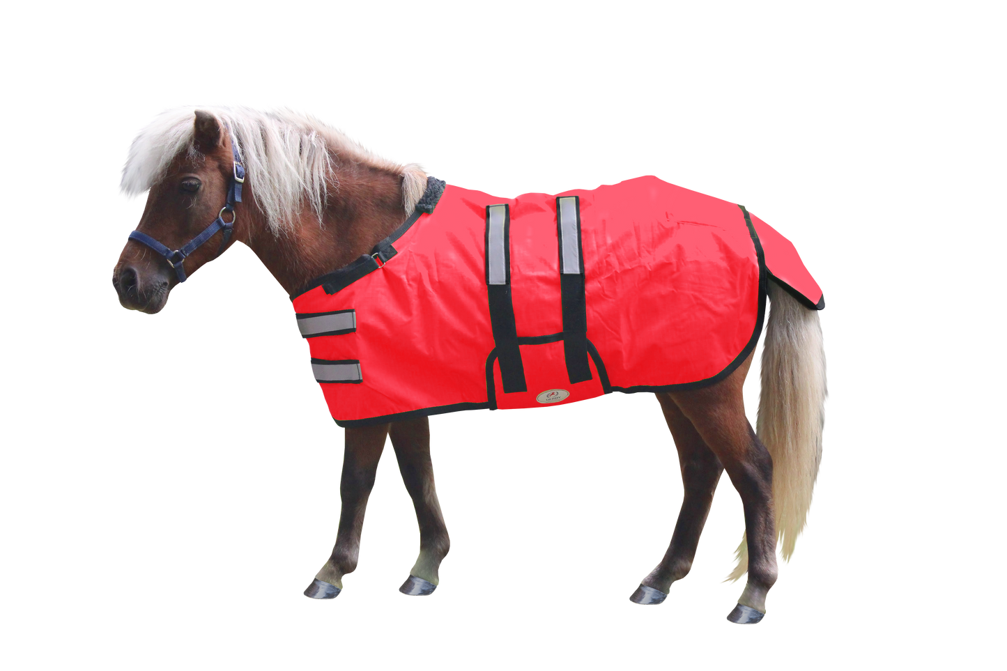 Derby Originals Reflective Safety No Hardware Winter Foal Turnout Blanket Red Main