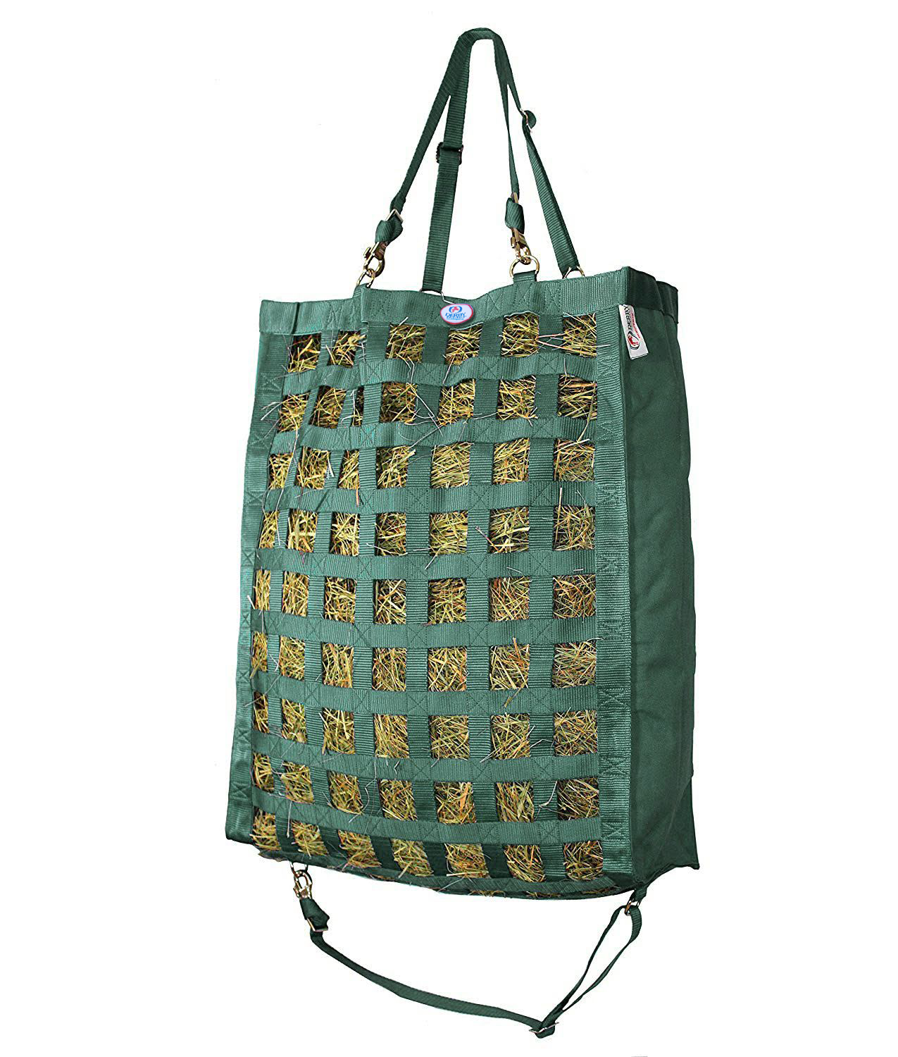 Derby Originals Superior Slow Feeder Horse Hay Bag with Super Tough Bottom Green Main