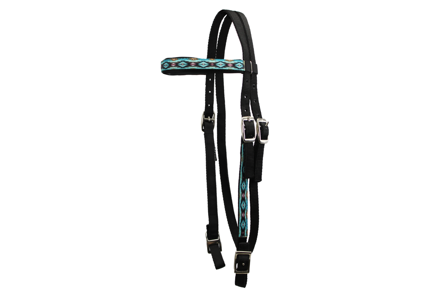 Nylon Western Browband Headstalls with Matching Reins for Horses