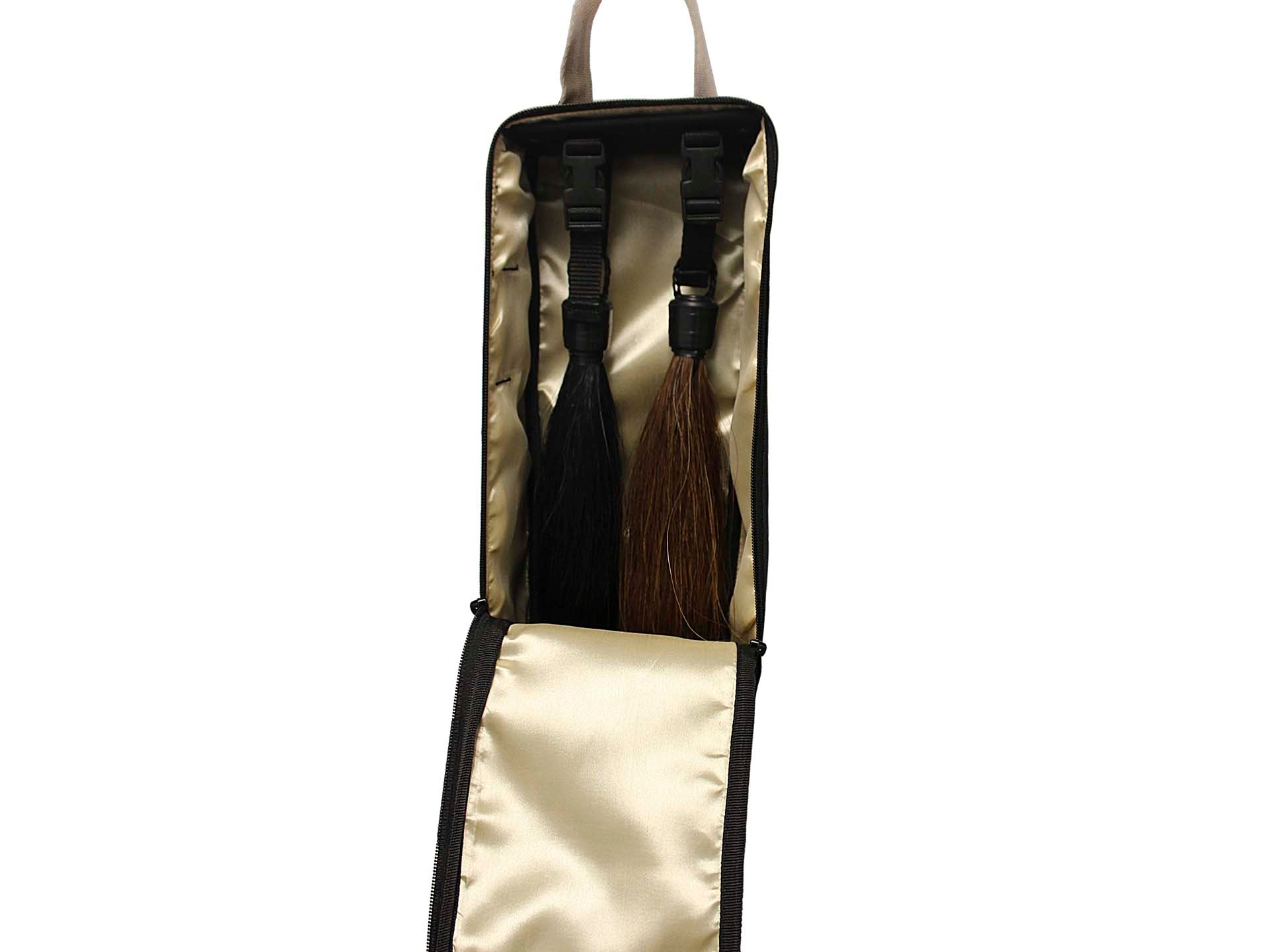 Paris Tack Front Open Double Layer 2 Horse Tail Extension Carry Bag Open snaps