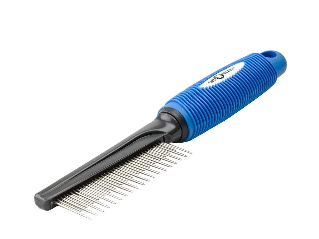 Ultimate Pet Shedding Comb  cuteNfuzzy®  With Blue Handle