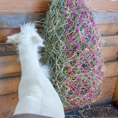 Derby Originals 42” Cotton Candy Slow Feed Hanging Hay Net for Horses Eating