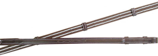 Fancy Stitch Rubberized Yarn Web Reins for English Bridles