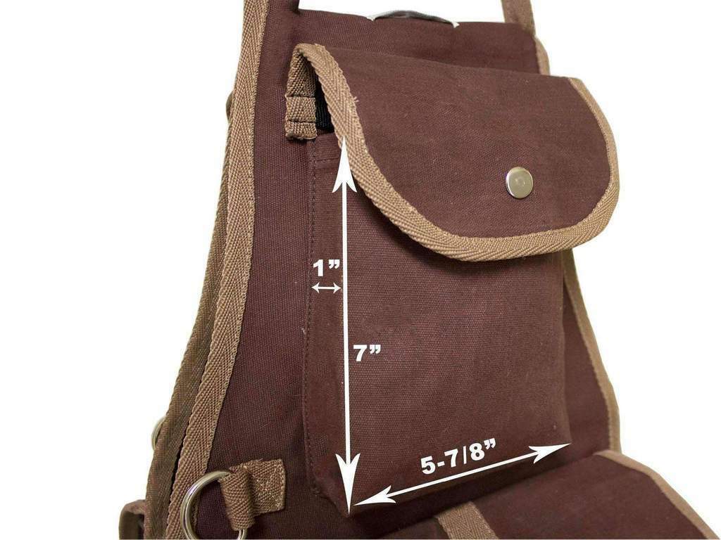 Tahoe Large Multi Pocket Canvas Saddle Bag w Cell Phone Pocket Dimensions Other Pockets