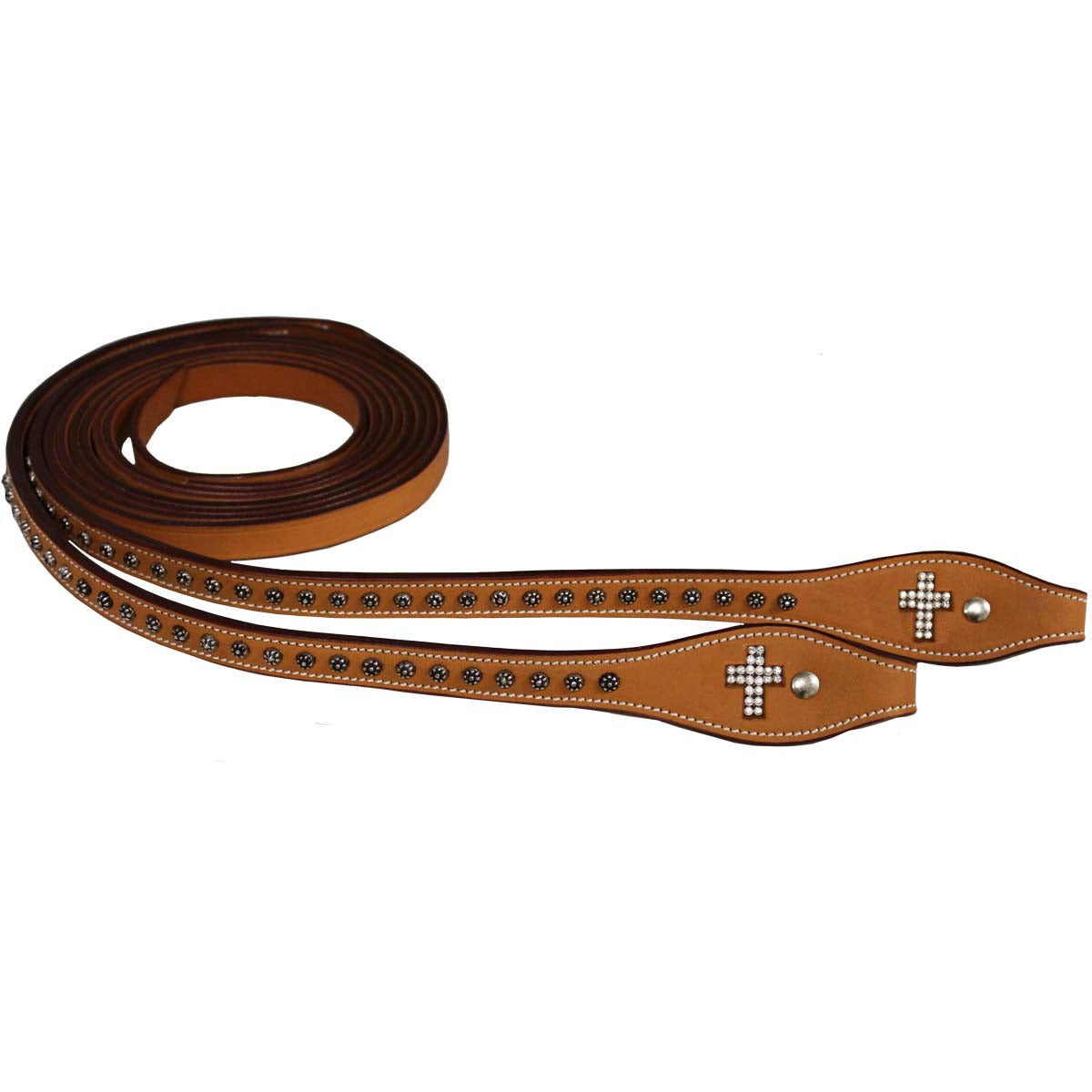 Tahoe Crystal Cross Split Reins with Sunspots