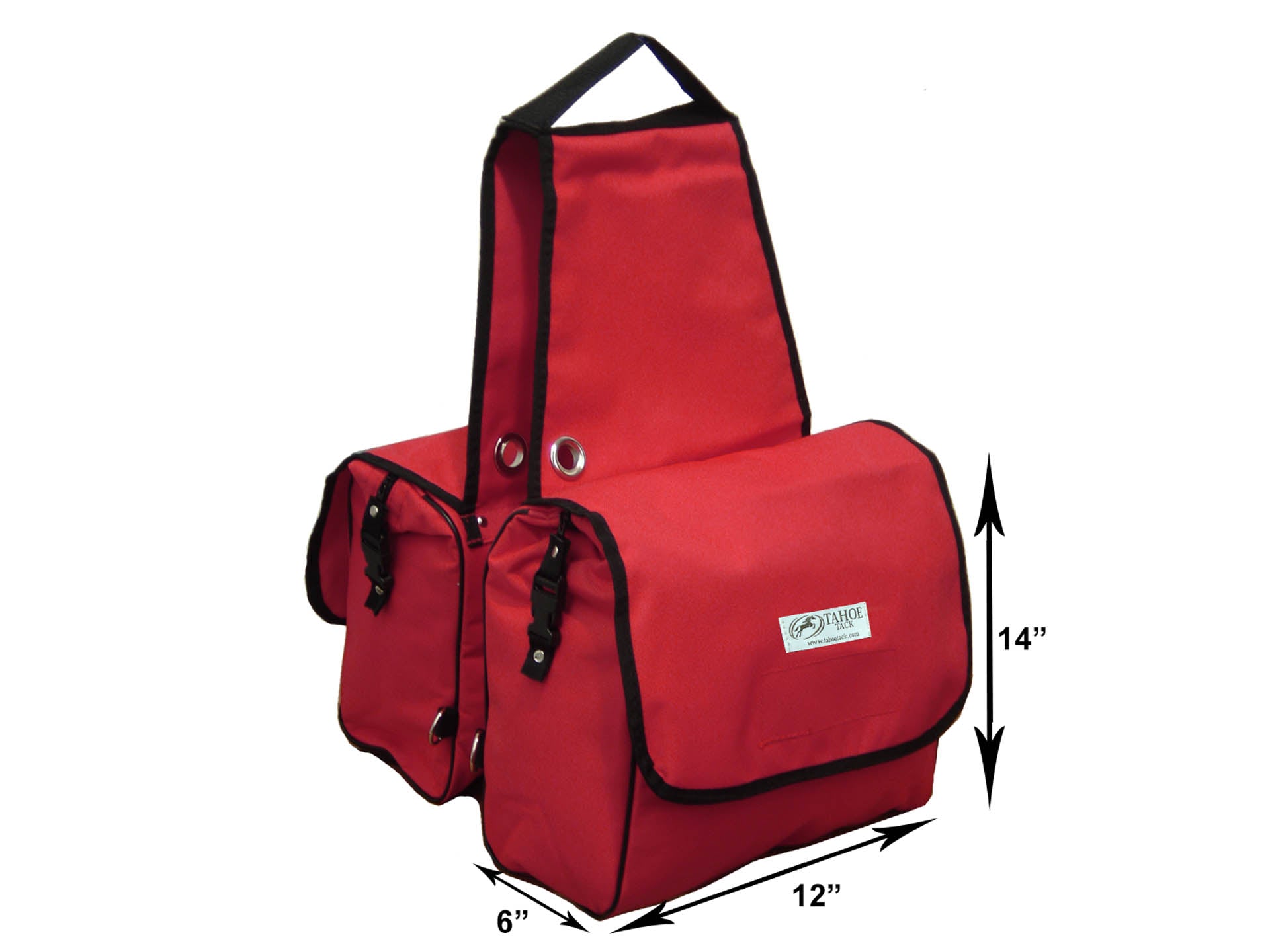 Tahoe Insulated Waterproof Nylon Saddle Bag Heavy Duty Red