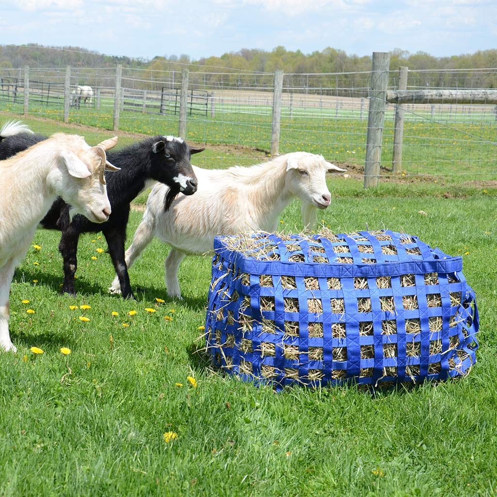 Derby Originals Natural Grazer Slow Feeder Horse Hay Bag with Super Tough Bottom lifestyle goat