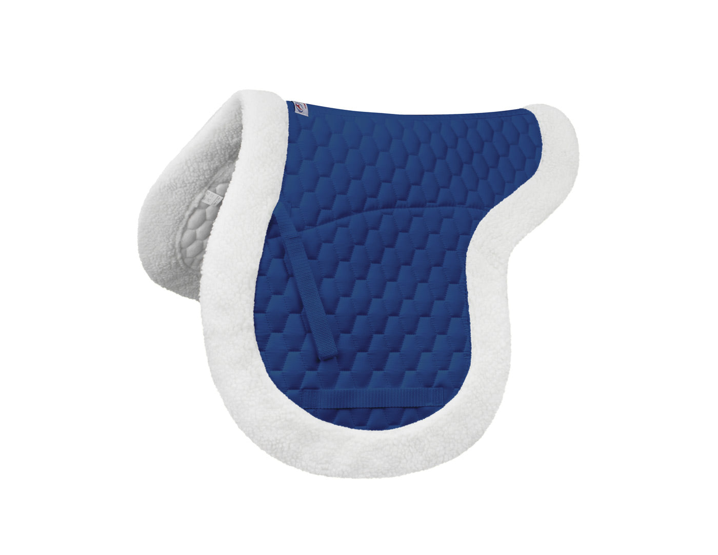 Derby Originals Fleece Padded Contour All Purpose English Saddle Pad White blue