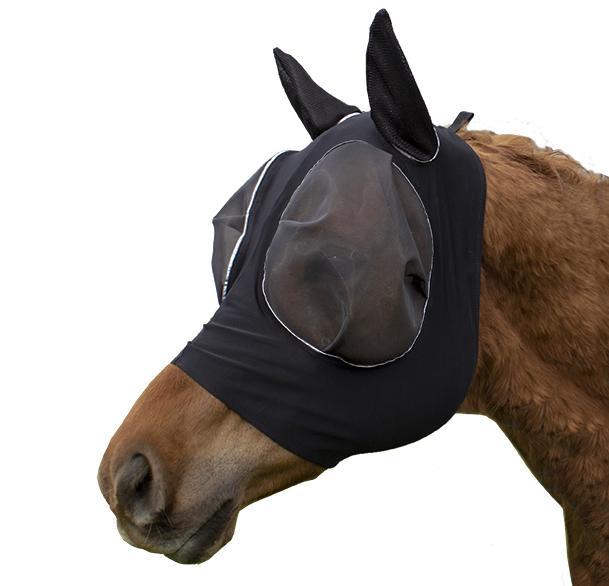 Derby Extra Comfort Lycra Fly Mask with Soft Ears Black