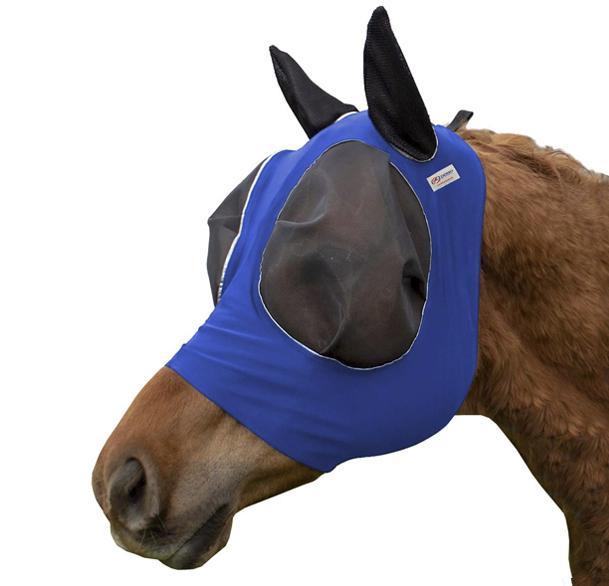 Derby Extra Comfort Lycra Fly Mask with Soft Ears blue