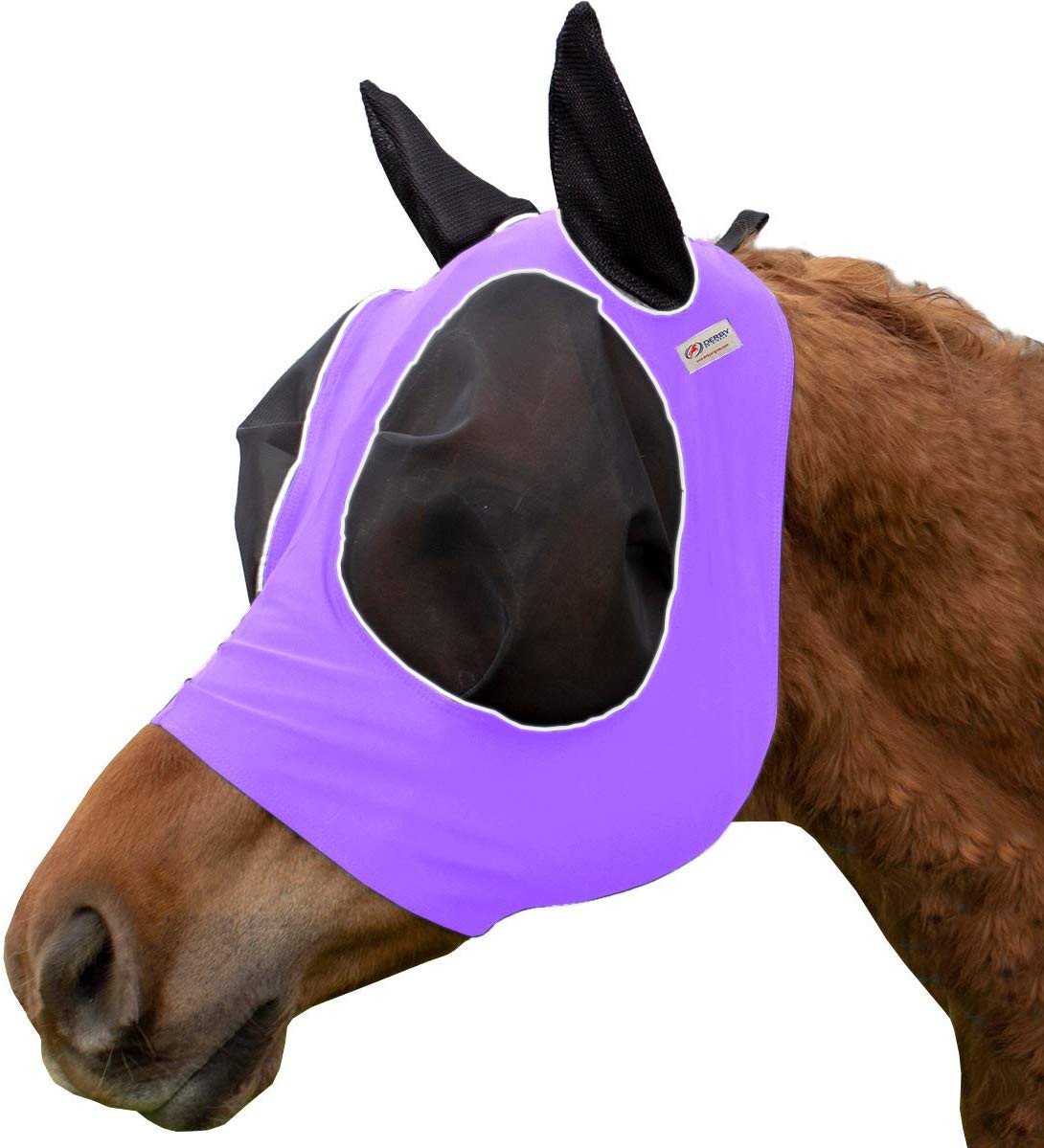 Derby Extra Comfort Lycra Fly Mask with Soft Ears Purple