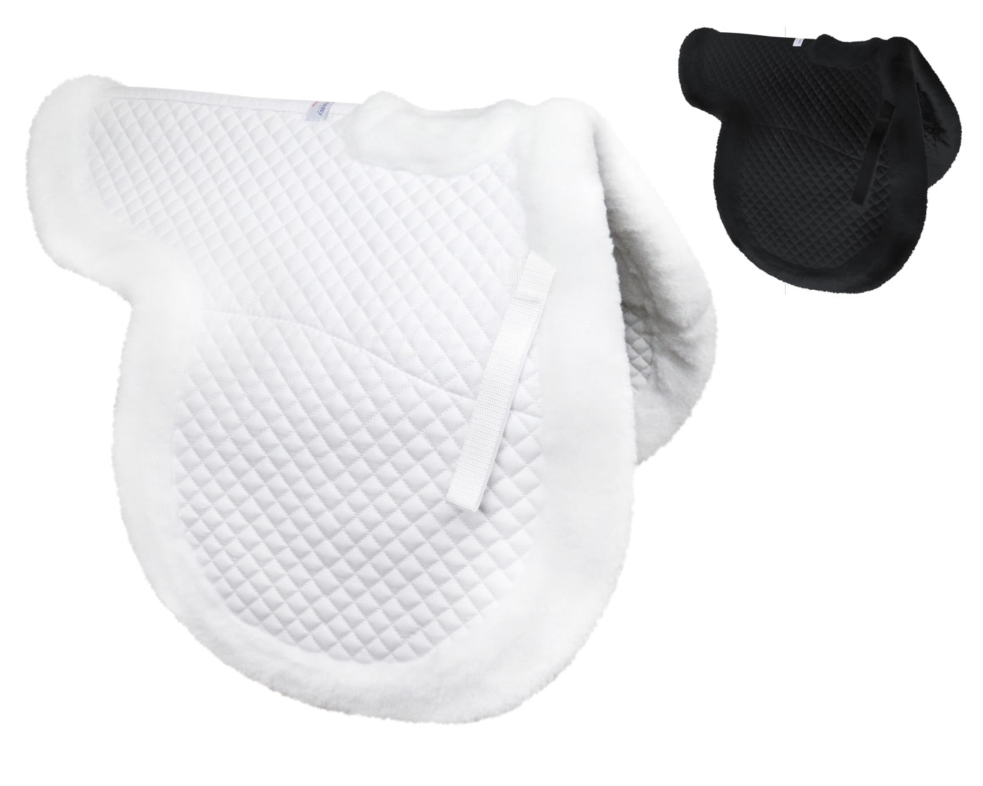 Derby Originals Shaped Wither Relief Dressage English Saddle Pad  White Black