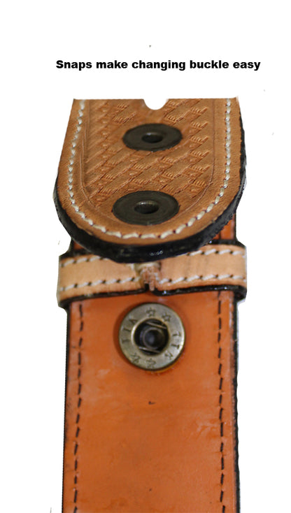  Acorn Tooled Western Belt with Buckle easy