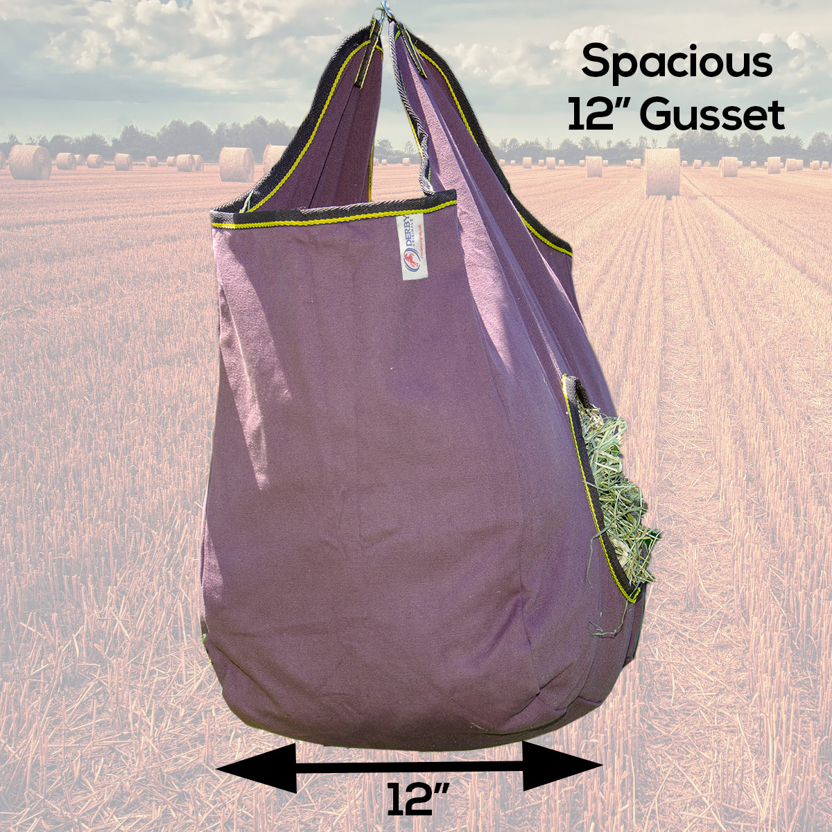 Canvas Horse Hay Bag  2 Sided Combo Sideview