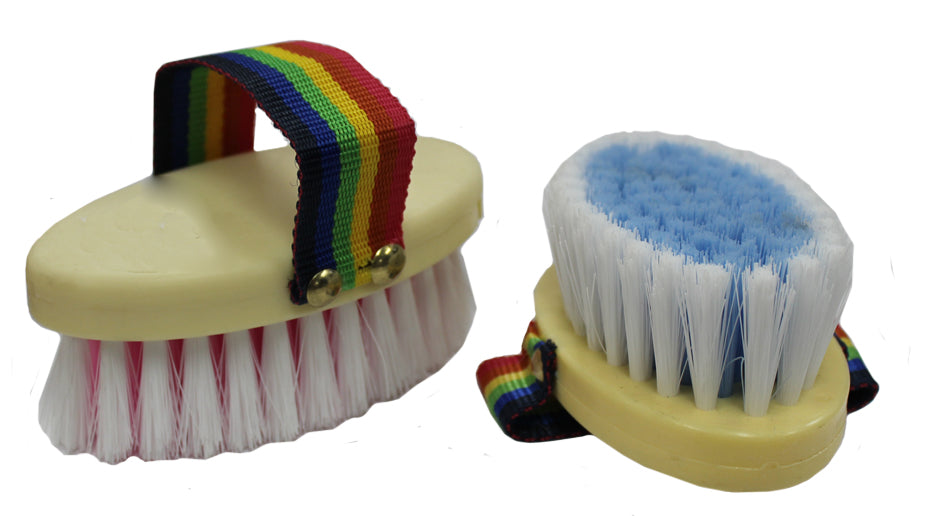 Pony Body Brush with 2 Tone Bristles Top Bottom View